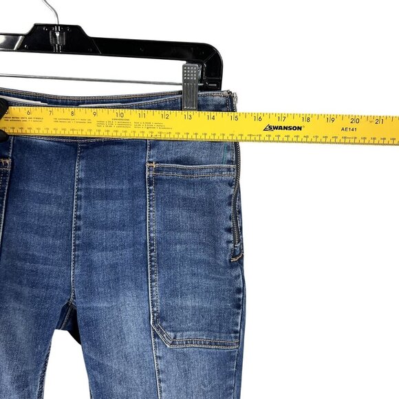 Pilcro & The Letterpress Womens 27 US 4 Flare Crop Jeans Side Zip Patch Pockets - Picture 8 of 16